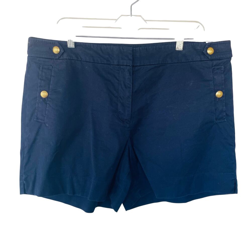Talbots Size 16 Navy Blue Shorts Gold buttons size 14